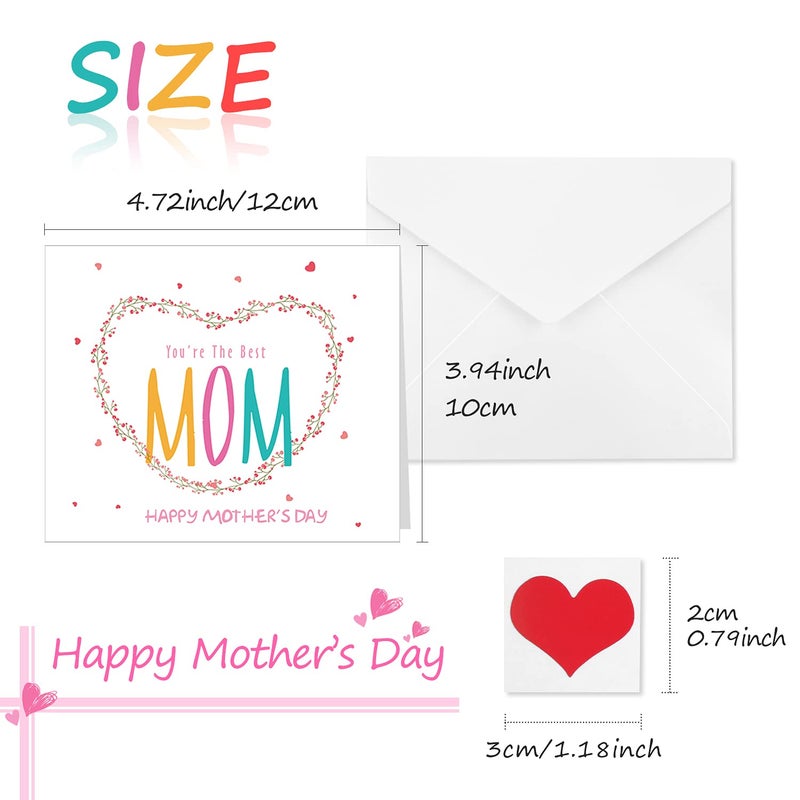 TUPARKA 36 PCS Mother's Day Greeting Cards with Envelopes,6 Assorted Unique Designs for Mother's Day - Image 2